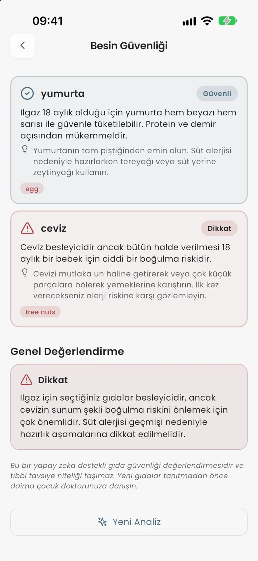 Besin güvenliği sonucu: yumurta güvenli, ceviz için dikkat uyarısı
